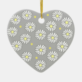 Cerâmica Ornamento de Coração - Design de Margarida 2