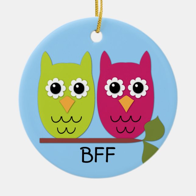 Cerâmica Ornamento de Coroa BFF (Frente)