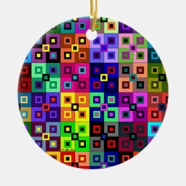Cerâmica Ornamento de Crazy Quilt (Frente)