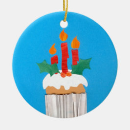 Cerâmica Ornamento de Cupcake de Natal