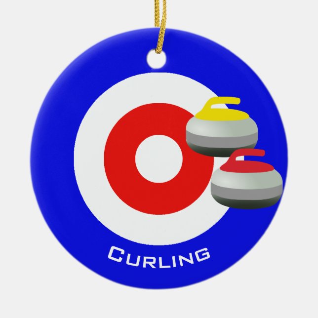 Cerâmica Ornamento de Curling (Frente)