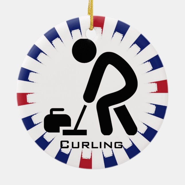 Cerâmica Ornamento de Curling Personalizado (Traseira)