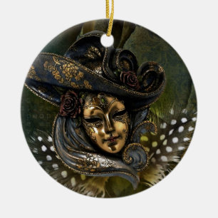 Cerâmica Ornamento de Damasco Máscara-Verde