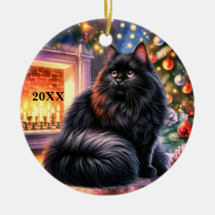 Cerâmica Ornamento de Data de Personalização do Kitten Pret
