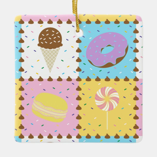 Cerâmica Ornamento de Desenhos Doces (Frente)