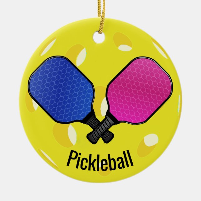 Cerâmica Ornamento de Design de Bola de Pickleball (Frente)