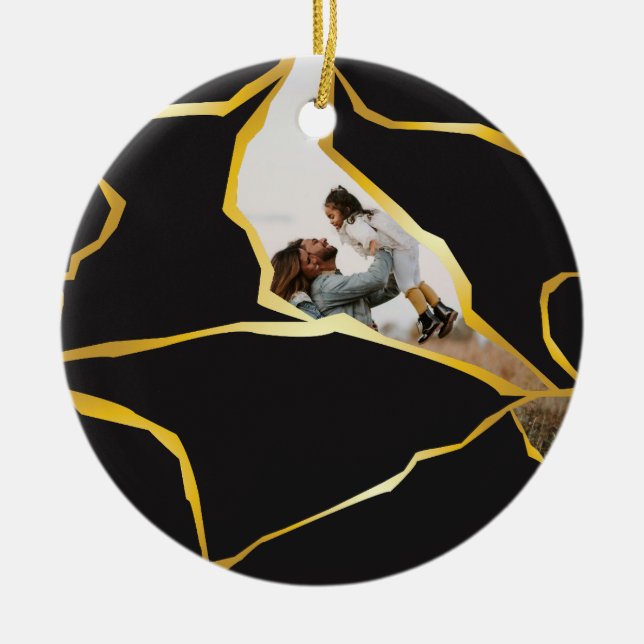 Cerâmica Ornamento de Design Kintsugi Editável (Frente)