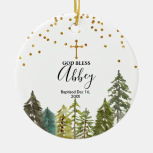 Cerâmica Ornamento de Deus abençoe de Batismo de Natal Pin