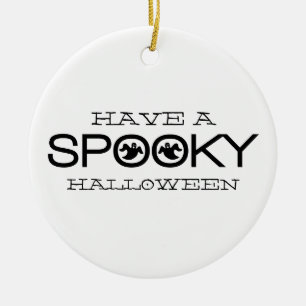 Cerâmica Ornamento de Dia das Bruxas de Tipografia Spooky