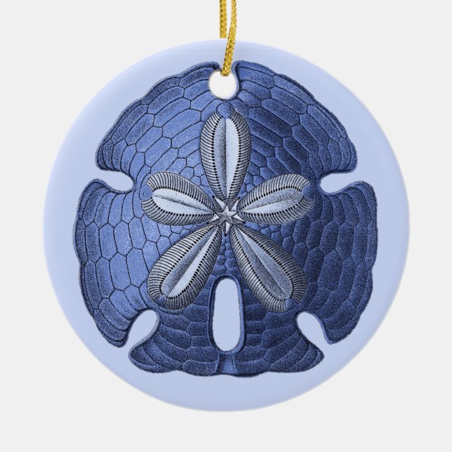 Cerâmica Ornamento de Dólar de Areia Azul (Frente)