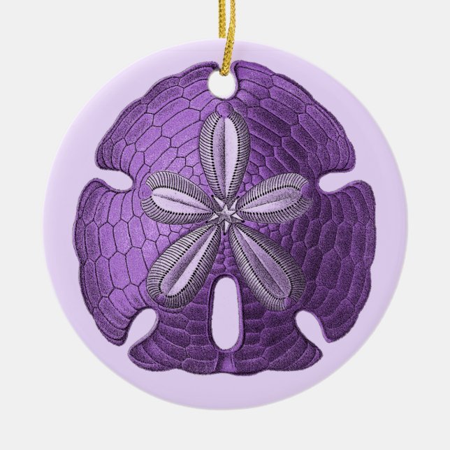Cerâmica Ornamento de Dólar de Areia Violeta (Frente)
