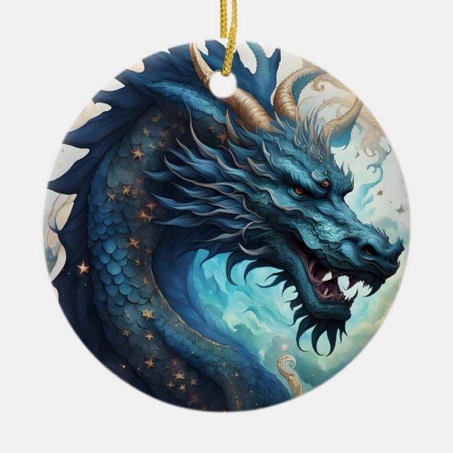 Cerâmica ornamento de dragão nas nuvens (Frente)