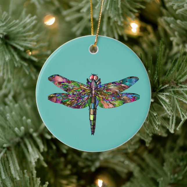 CERÂMICA ORNAMENTO DE DRAGONFLY (Árvore)