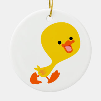Cerâmica Ornamento de Duckings de Cartoon Caminhando Bonito