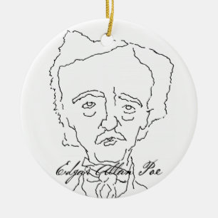 Cerâmica Ornamento de Edgar Allan Poe