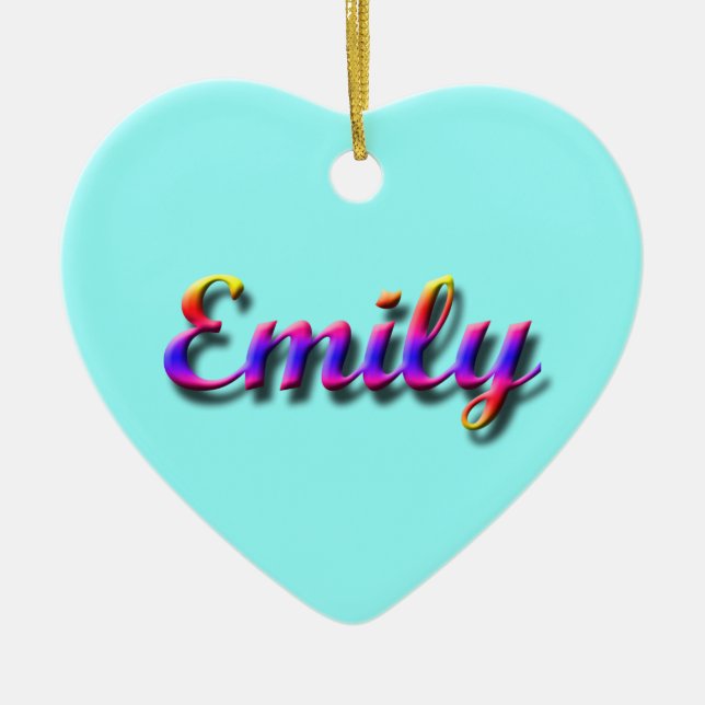 Cerâmica Ornamento de Emily_Name (Frente)