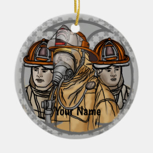Cerâmica Ornamento de Equipe de Bombeiro