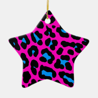 Cerâmica Ornamento de Estrela com Impressão de Leopardo Ret