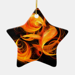 Cerâmica Ornamento de Estrela de Abstrato de Arte Fireball