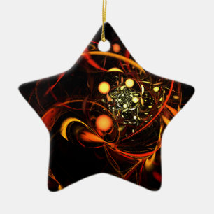 Cerâmica Ornamento de Estrela de Abstrato de Pulso Cardíaco