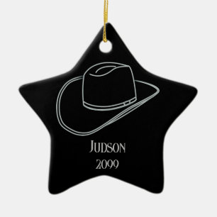 Cerâmica Ornamento de Estrela de Natal do Cowboy