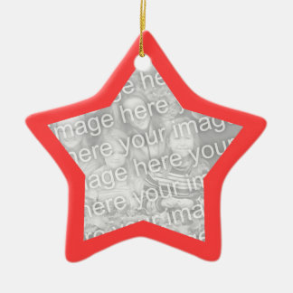 Cerâmica Ornamento de Estrela de Quadro Vermelho Coral