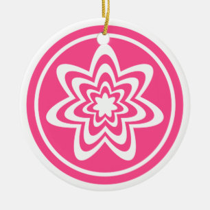 Cerâmica Ornamento de Explosão Floral, Rosa
