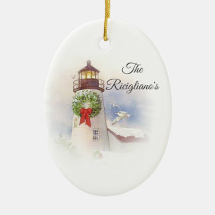 Cerâmica Ornamento de farol cerâmico redondo personalizado