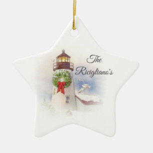 Cerâmica Ornamento de farol cerâmico redondo personalizado