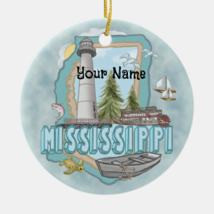 Cerâmica Ornamento de farol do Mississippi
