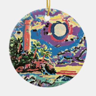 Cerâmica Ornamento de Farol e Logotipo do ECHO