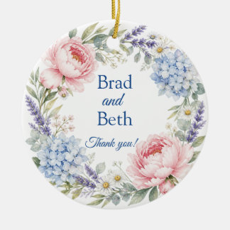 Cerâmica Ornamento de Favor de Casamento para Casais Florai