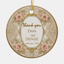 Ornamento de Favor de Casamento Vintage Ornamentad