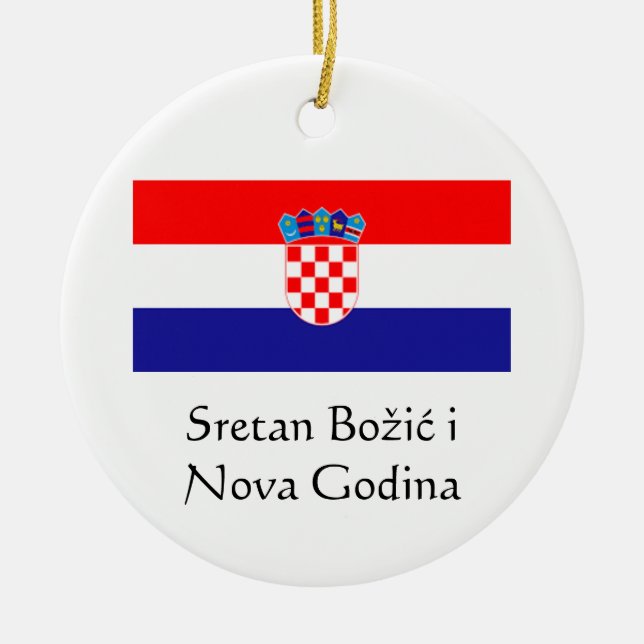 Cerâmica Ornamento de Felizes anos novos e Natal Feliz (Frente)