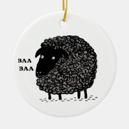 Cerâmica Ornamento de Feriado de Férias Ba Baa Black Sheep 