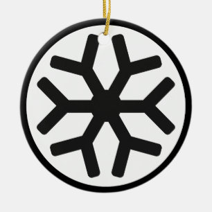 Cerâmica Ornamento de Feriado de Neve Preto e Branco Negrit