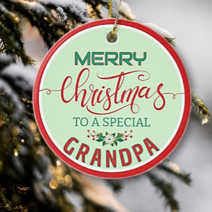 Cerâmica Ornamento de Feriado Fotográfico para o Vovô Espec