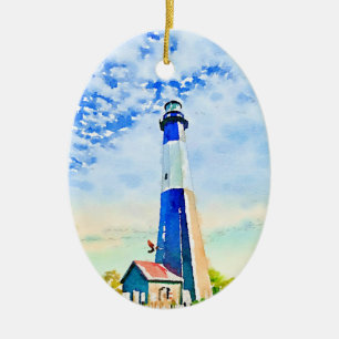 Cerâmica Ornamento de Feriados Coletáveis de Farol de Tybe