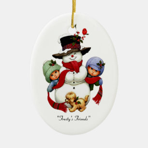 Cerâmica Ornamento de Feriados de Amigos de Frosty