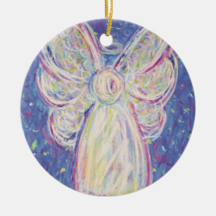 Cerâmica Ornamento de Feriados do Anjo Starry Night