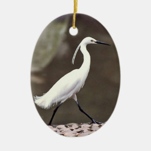 Cerâmica Ornamento de Feriados Egret