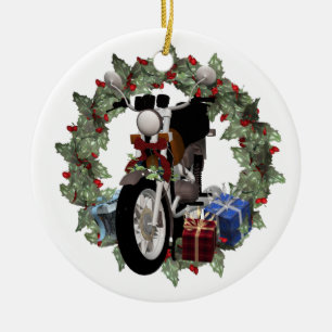 Cerâmica Ornamento de Feriados em Motociclo