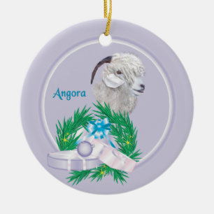 Cerâmica Ornamento de Férias Angora Goat Wreath