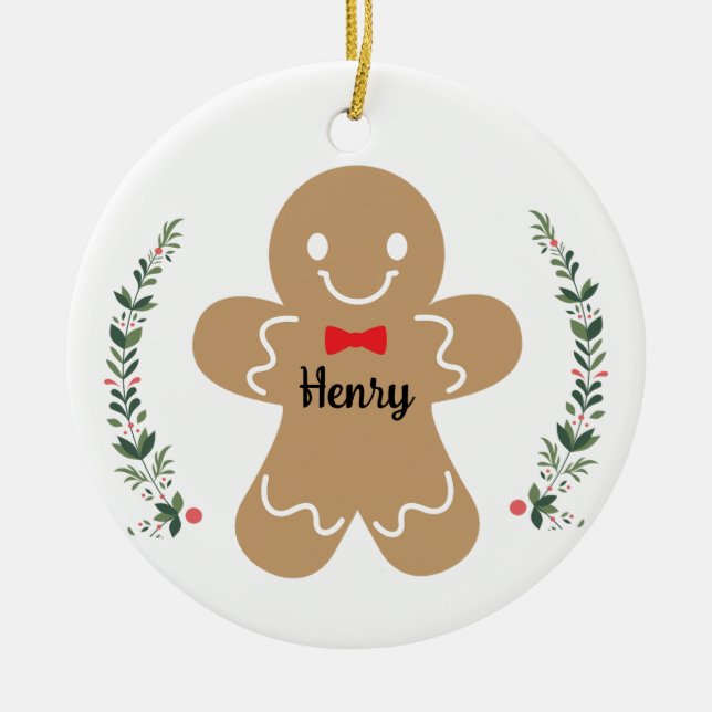 Cerâmica Ornamento de Férias de Natal Personalizadas para o (Frente)
