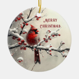 Cerâmica Ornamento de Férias do Cardeal Vermelho Natal