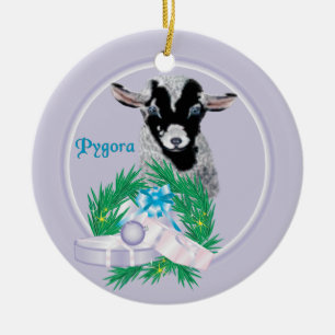 Cerâmica Ornamento de Férias Pygora Goat Wreath