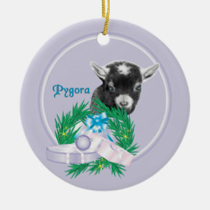 Cerâmica Ornamento de Férias Pygora Goat Wreath