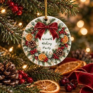 Cerâmica Ornamento de festa de fazer coroa de Natal