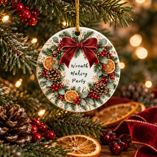 Cerâmica Ornamento de festa de fazer coroa de Natal