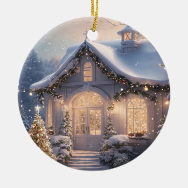 Cerâmica Ornamento de Festas de Natal (Frente)